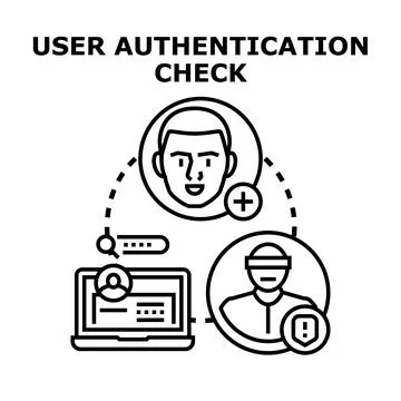 User authentication checking digital access security concept Illustrazione stock