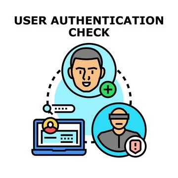 User authentication checking digital access security concept Illustrazione stock