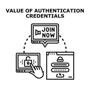 User authentication credentials access data security concept イラスト素材