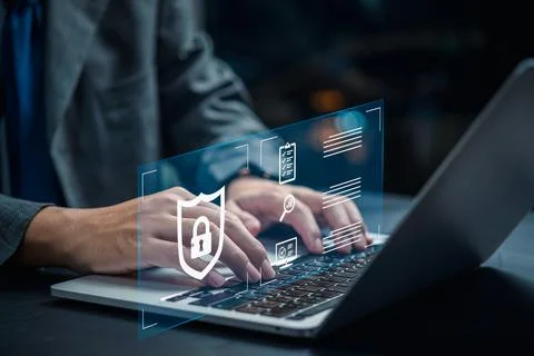 User authentication cybersecurity information security and encryption, tech.. Stock Photos