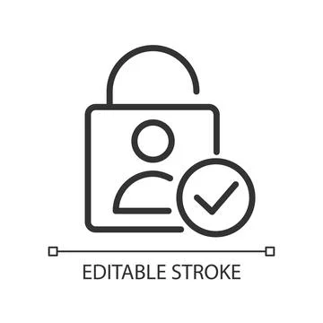 User authentication pixel perfect linear icon Illustrazione stock