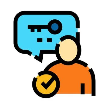 User authentication process completing with account key access Stock Illustration