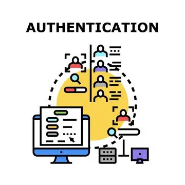 User authentication process concept for secure digital access Stockillustratie