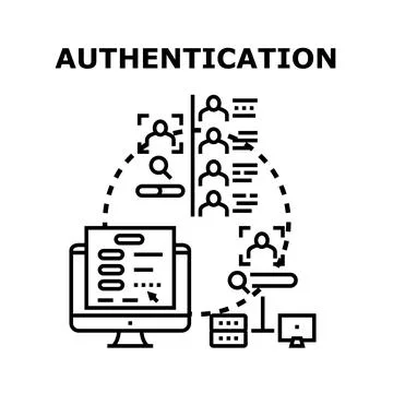 User authentication process concept for secure digital access Stock Illustration