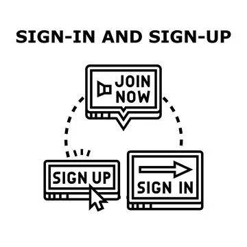 User authentication process entering a digital platform Illustrazione stock