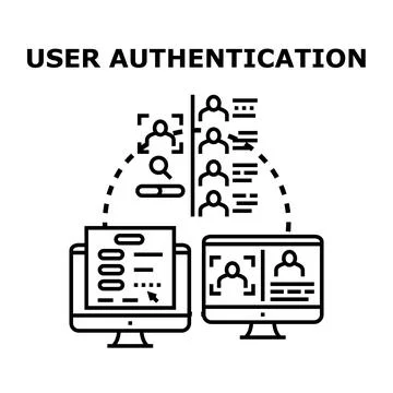 User authentication process for identification and digital online security Stock Illustration