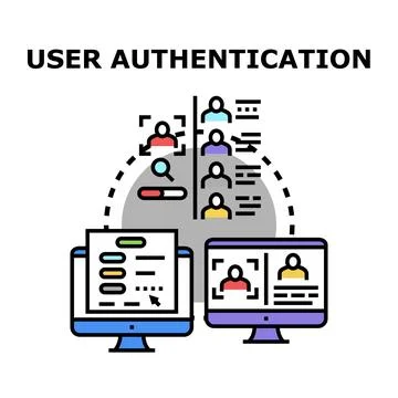 User authentication process for identification and digital online security Stock Illustration