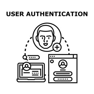 User authentication process protecting digital accounts and data Stockillustratie