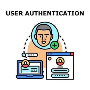 User authentication process protecting digital accounts and data Stock Illustration