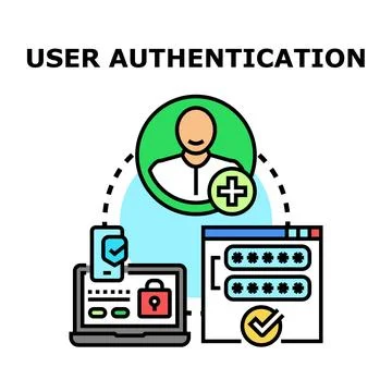 User authentication process for secure online access Stock Illustration