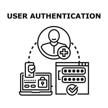 User authentication process for secure online access Stock Illustration