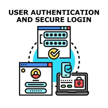 User authentication secure login access protection system Stock Illustration