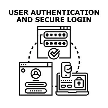 User authentication secure login access protection system Stock Illustration