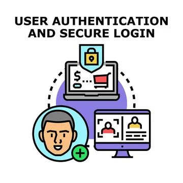 User authentication secure login system and data protection Stock Illustration