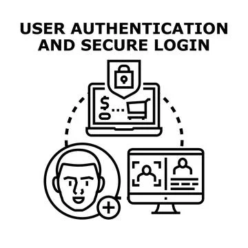 User authentication secure login system and data protection Stockillustratie