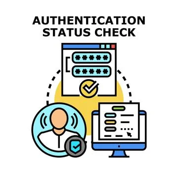 User authentication status check for secure access Stock Illustration
