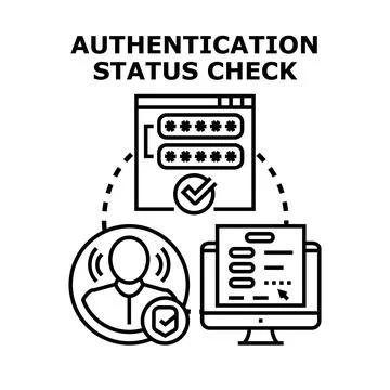User authentication status check for secure access Stock Illustration