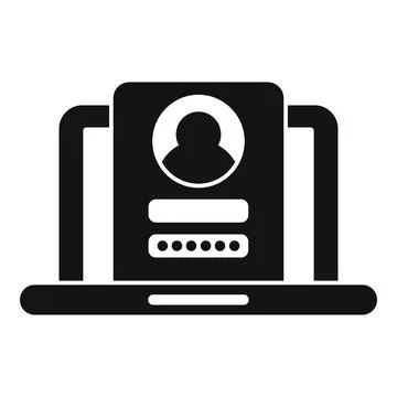 User authentication system for logging in to account on laptop Stock Illustration