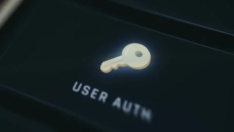 User authorization concept shown with a glowing key symbol Stock Footage 335865249