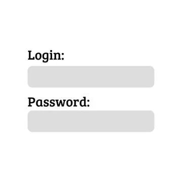 User authorization login and password on white background. Vector illustration Stock Illustration