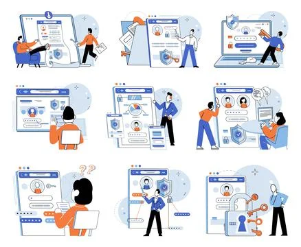 User authorization. Passwords are used for user authentication and provide Ilustração Stock