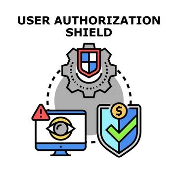 User authorization shield concept protecting confidential data Stock Illustration