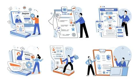 User authorization. User identity verification is essential for secure online Stock Illustration