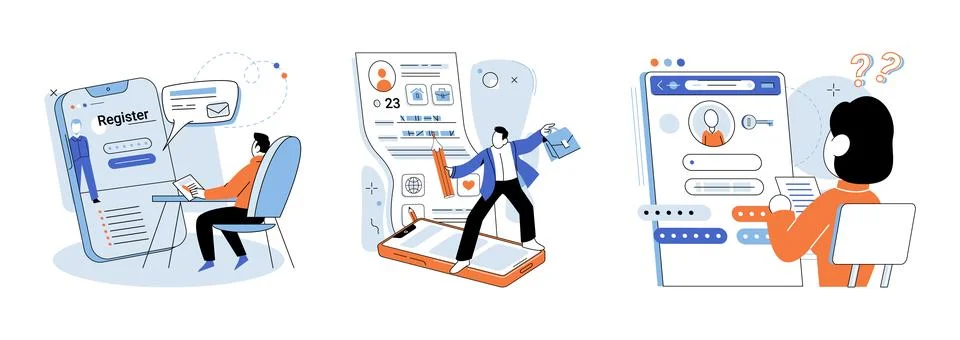 User authorization. Vector illustration. The user authorization concept empha イラスト素材