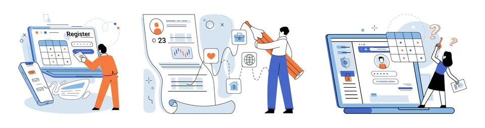 User authorization. Vector illustration. Users need authorization to access t イラスト素材