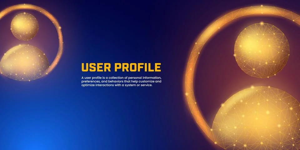 User avatar background with low poly style for presentation, and landing page Stock Illustration