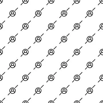 User avatar connecting seamless pattern white background Stock Illustration