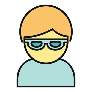 User avatar icon representing a person with glasses イラスト素材