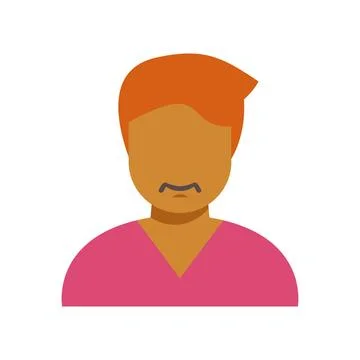 User avatar icon representing a worried person Stock Illustration