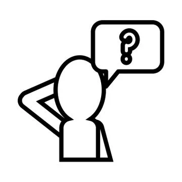 User avatar with interrogation symbol line style Stock Illustration