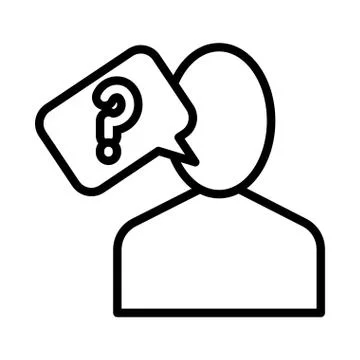 User avatar with interrogation symbol line style Stock Illustration