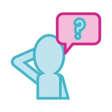 User avatar with interrogation symbol line and fill style Stock Illustration