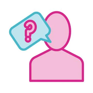 User avatar with interrogation symbol line and fill style Stock Illustration
