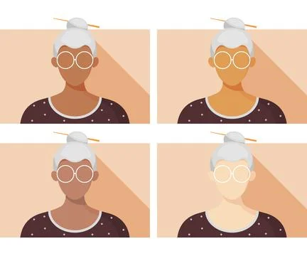 User Avatar - Old Lady with Head Bun -  Stock Illustration Stock Illustration