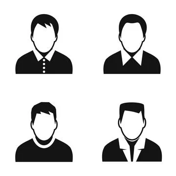 User avatar profile icons set for men Stock Illustration