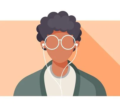 User Avatar - Young Man wearing glasses -  Stock Illustration Stock Illustration