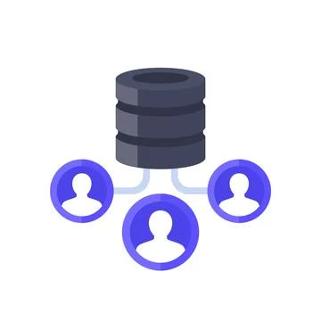 User base icon, flat design Stock Illustration