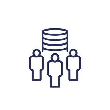 User base icon, line pictogram Stock Illustration
