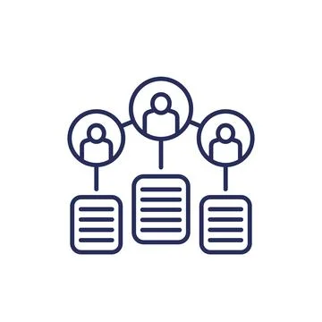 User base icon, line vector Illustrazione stock