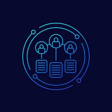 User base icon, linear vector design Illustrazione stock