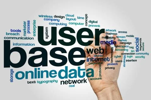 User base word cloud concept Stock Photos