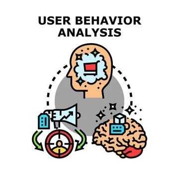 User behavior analysis identifying marketing customer patterns Stock Illustration