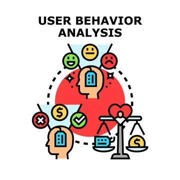 User behavior analysis representing customer data research Stock Illustration