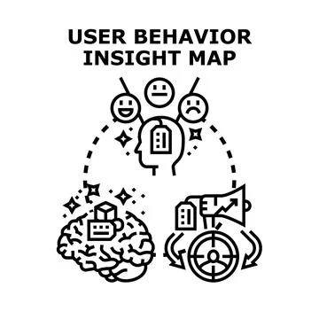 User behavior insight map concept for digital marketing Stock Illustration