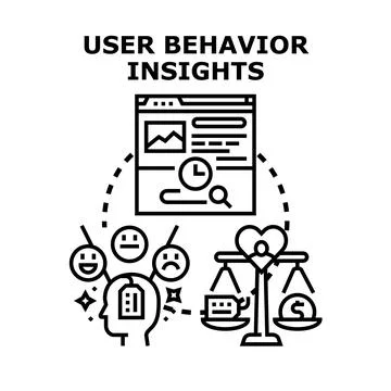 User behavior insights analyzing online activity and customer psychology Stock Illustration