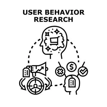 User behavior research analyzing consumption patterns and sales funnel 스톡 일러스트